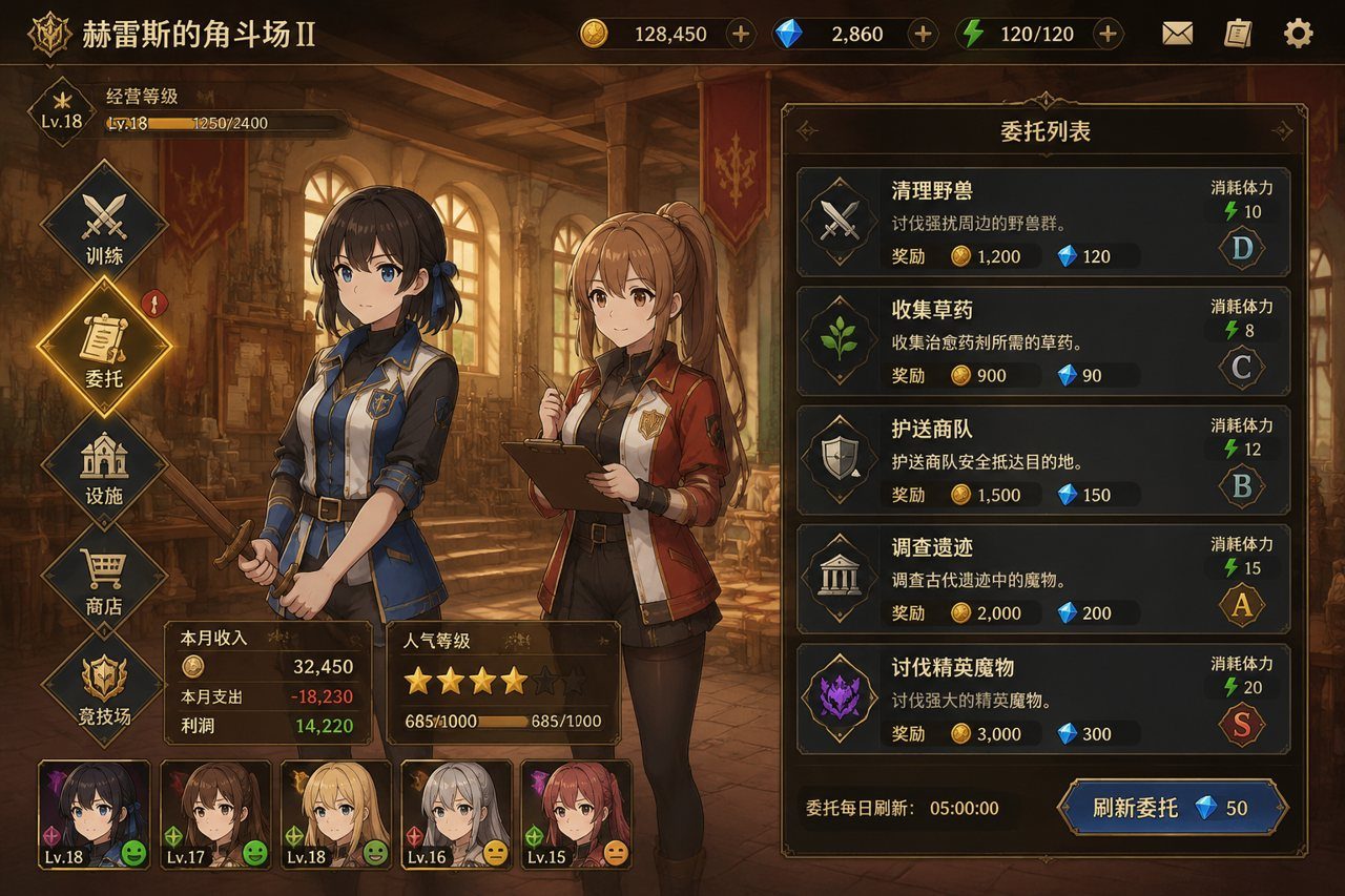 赫雷斯的角斗场Ⅱ 经营养成 页面配图 8